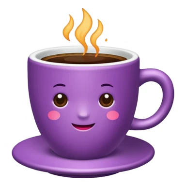 Create minimalist emoji in the style of Coffee Lover — a coffee shop and roastery brand.
Style: cozy, warm.
Colors — purple-pink range.
☕️ cup of coffee sticker
