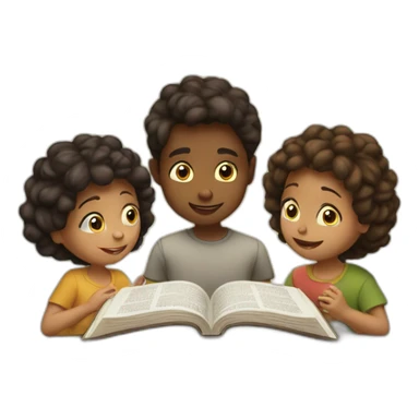 4 kids reading the bible\ sticker