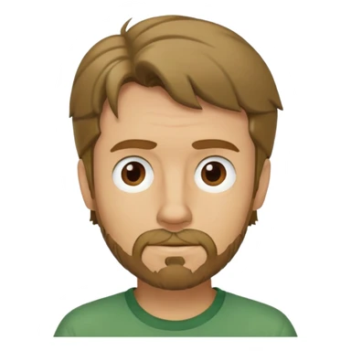 shaggy rogers caucasian man, dark blonde, goatee, brown eyes, green shirt from scooby doo sticker