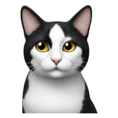 one eyed black and white cat sticker