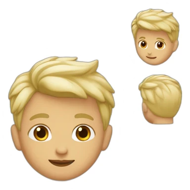 Garcon au cheveux boucles aux couleurs mi blonds mi marron sticker