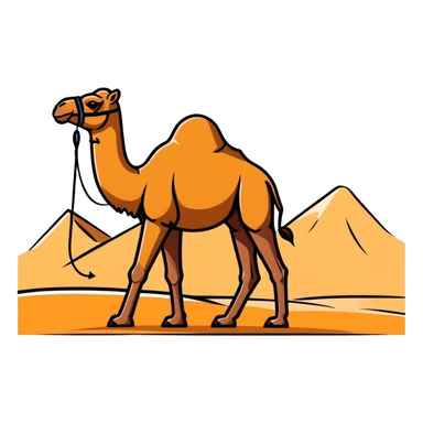chocolate with Dubai desert and camel illustration sticker