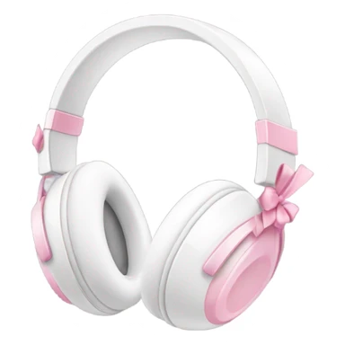 white headphones with baby pink bows sticker