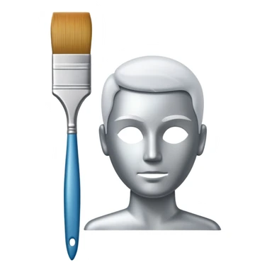 A paintbrush that transforms into a human silhouette, symbol of artistic identity sticker