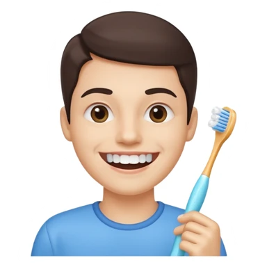 toothbrush next to a bright smile sticker