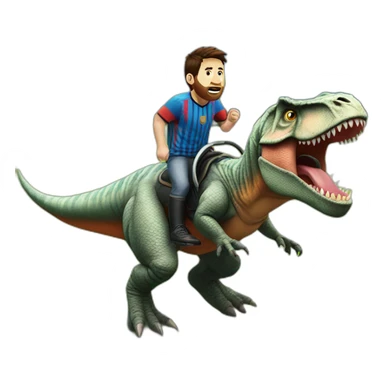 MESSI RIDING A T REX sticker