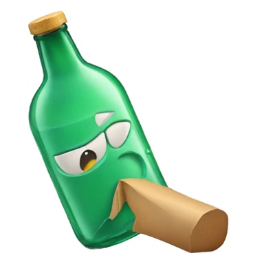 bottle falls out of hand an breaks sticker