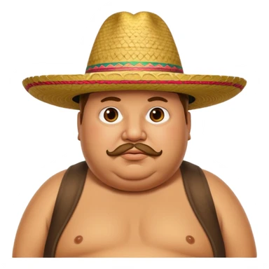 Obese man with sombrero sticker