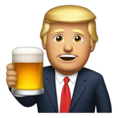 trump drink beer sticker
