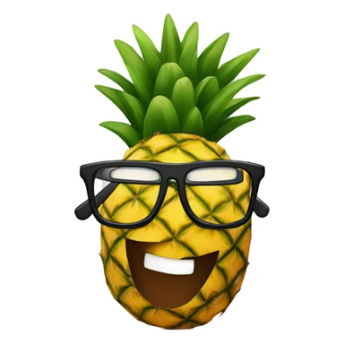 Pineapple with glasses on an airplane  sticker