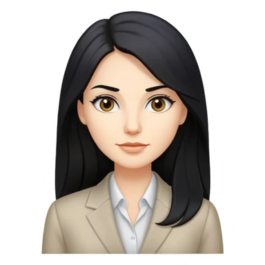 Business woman caucasian long black hair girl sticker