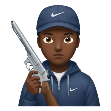 Emoji con arma y gorra Nike pero gánster de hombre sticker