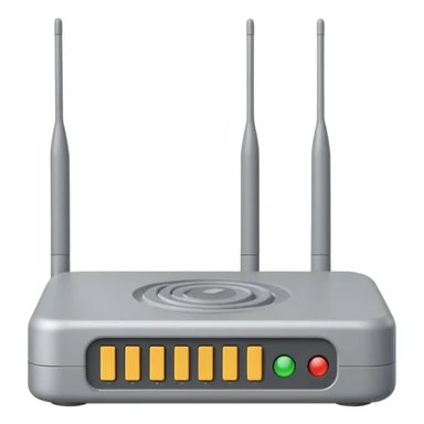 a real, highly realistic modem with antennas sticker