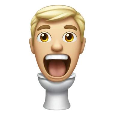 A man screaming into a toilet sticker