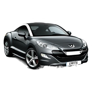peugeot rcz in dark grey, side view sticker