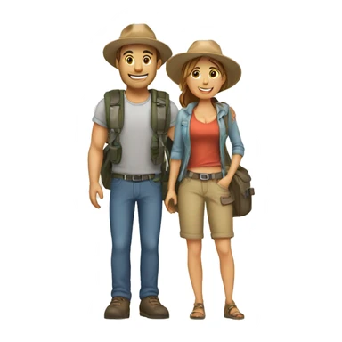 Create an emoji of couple travellers  sticker
