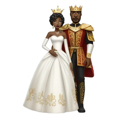 Black king giving heart to white queen  sticker