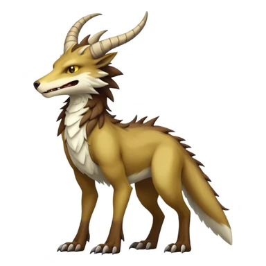 Sergal-Vernid-hybrid-animal-creature, full body, 4 legs, horned sticker