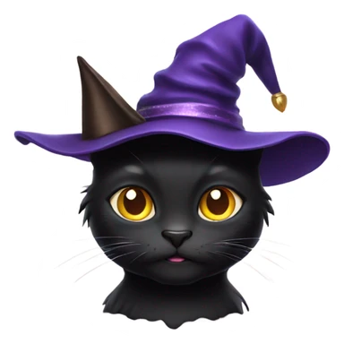 Black cat with wizard hat sticker
