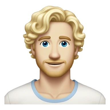 full body light curl blonde 30yo man blue eyed pale skin sticker