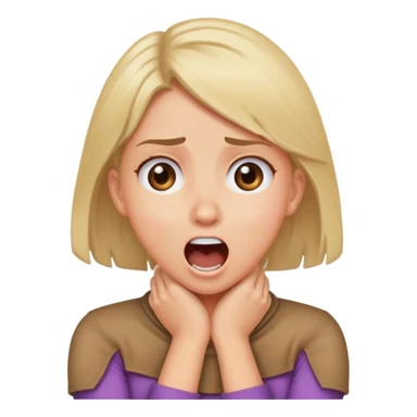 Girl crossing arms over neck screaming rolling eyes sticker