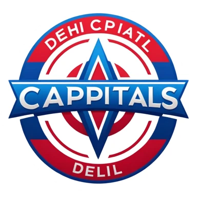 Delhi Capitals cricket team logo, blue and red color scheme with DC letters sticker