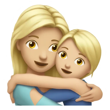 Blonde Mother huggings with a girl sticker
