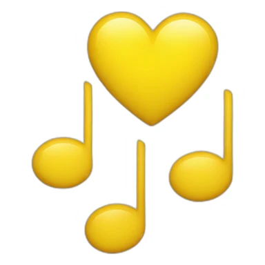 coeur jaune musique sticker