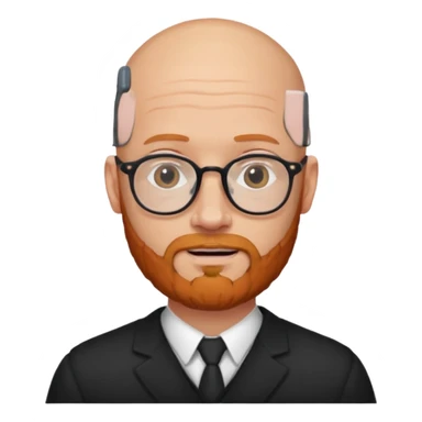 bald man with glasses and ginger beard sticker