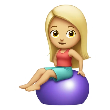 blond girl sitting on a ball sticker