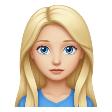 blonde woman blue eyes, long hair sticker