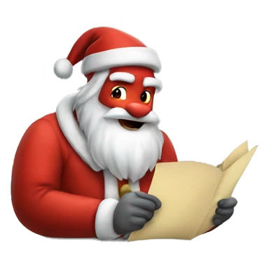 Dragon Santa working on his list sticker