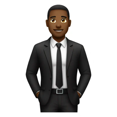 Male black security guard in dark suit at door  sticker