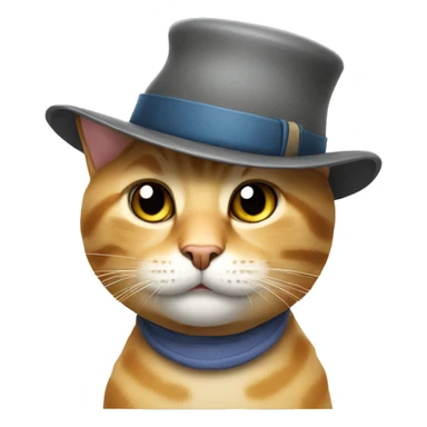 Cat whit a hat sticker