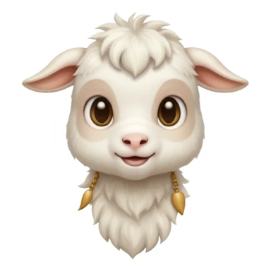 white baby goat haft body sticker