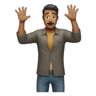 man gesturing no sticker