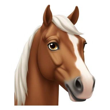 Chestnut horse with white blaze going down face sticker