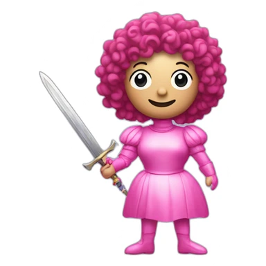 Oprah is mr blobby with a sword sticker
