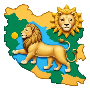  نقشه ایران شیروخورشید محمد رضاشاه پهلوی sticker