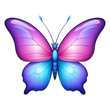 Gradient iridescent Pink violet blue star butterfly sticker