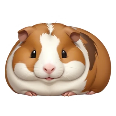 Meme-Worthy Cute Sleeping Brown and White Banded Guinea Pig Portrait Emoji, Head resting peacefully with a contented smile, showcasing a delightfully chubby build and a luxuriously soft banded coat of brown and white, eyes shut in a serene, cozy nap, Simplified yet hilariously adorable features, highly detailed, glowing with a soft, drowsy light, high shine, relaxed and utterly lovable, stylized with an air of playful laziness, bright and heartwarming, soft glowing outline, capturing the essence of a comically sleepy guinea pig, so meme-worthy it feels like it could instantly become the next viral sensation of adorable slumber! sticker