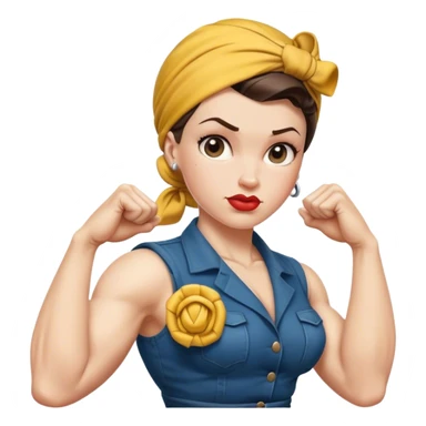 white skin Rosie the Riveter shows biceps sticker