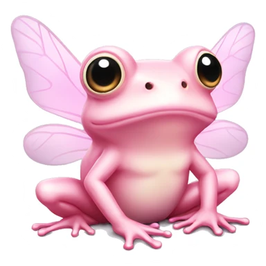 Light pink Fairy frog with wings sticker