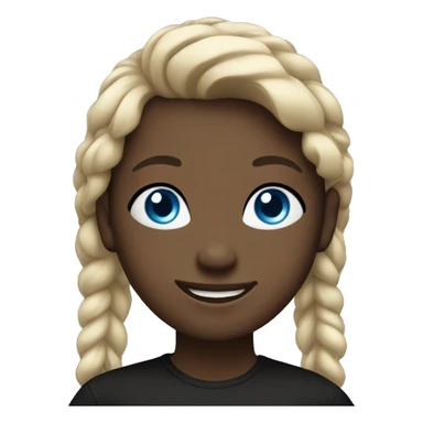 smiling girl with blue eyes black shirt sticker