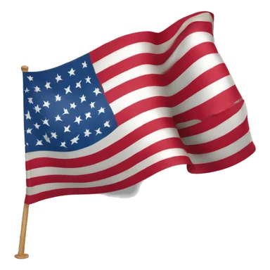 a 3d american flag, flying in the wind, clearly full of details sticker