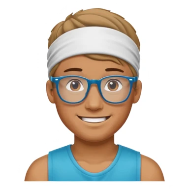 guy with headband and glassess athlete sticker