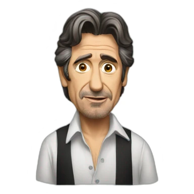 al pacino cartoon wearing shirt sticker