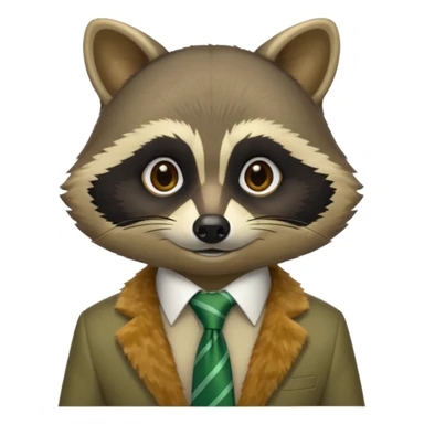 waitor racoon green tie sticker