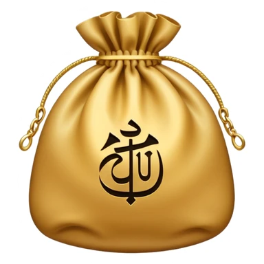 a money bag with Arabic calligraphy sticker