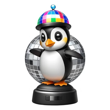Penguin on a disco ball  sticker